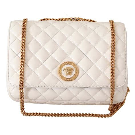 big white versace purse|Versace signature bag.